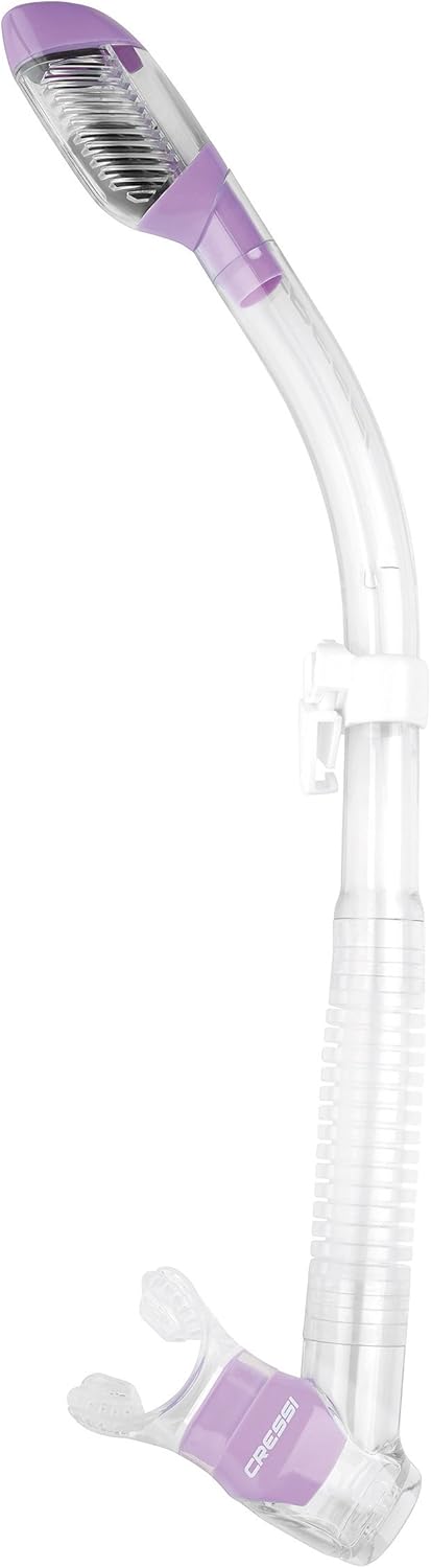 Cressi Adult Diving Dry Snorkel with Splash Guard and Top Valve