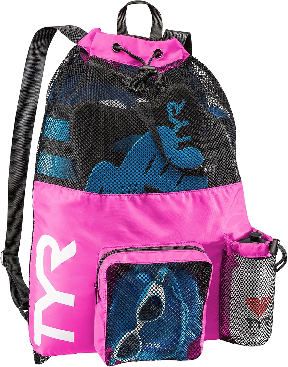 TYR Big Mesh Mummy Backpack for Wet Swimming, Gym, and Workout Gear