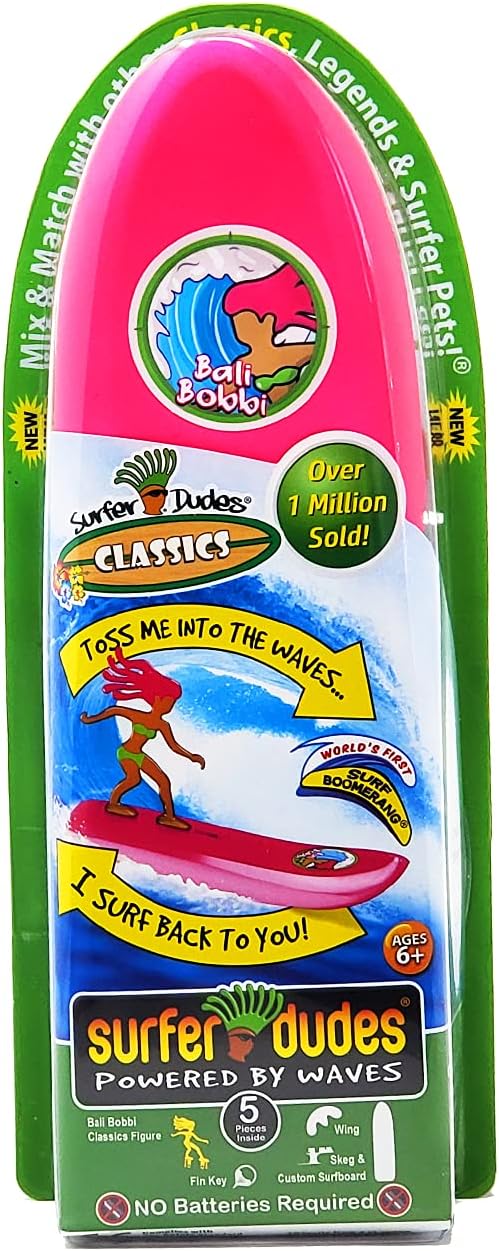Surfer Dudes Classics Wave Powered Mini-Surfer and Surfboard Toy,  Bali Bobbi and Aussie Alice