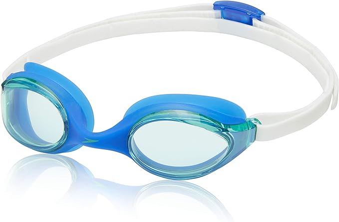 Speedo Unisex-child Swim Goggles Junior Hyper Flyer Ages 6-14, Blue/Jade, One size.