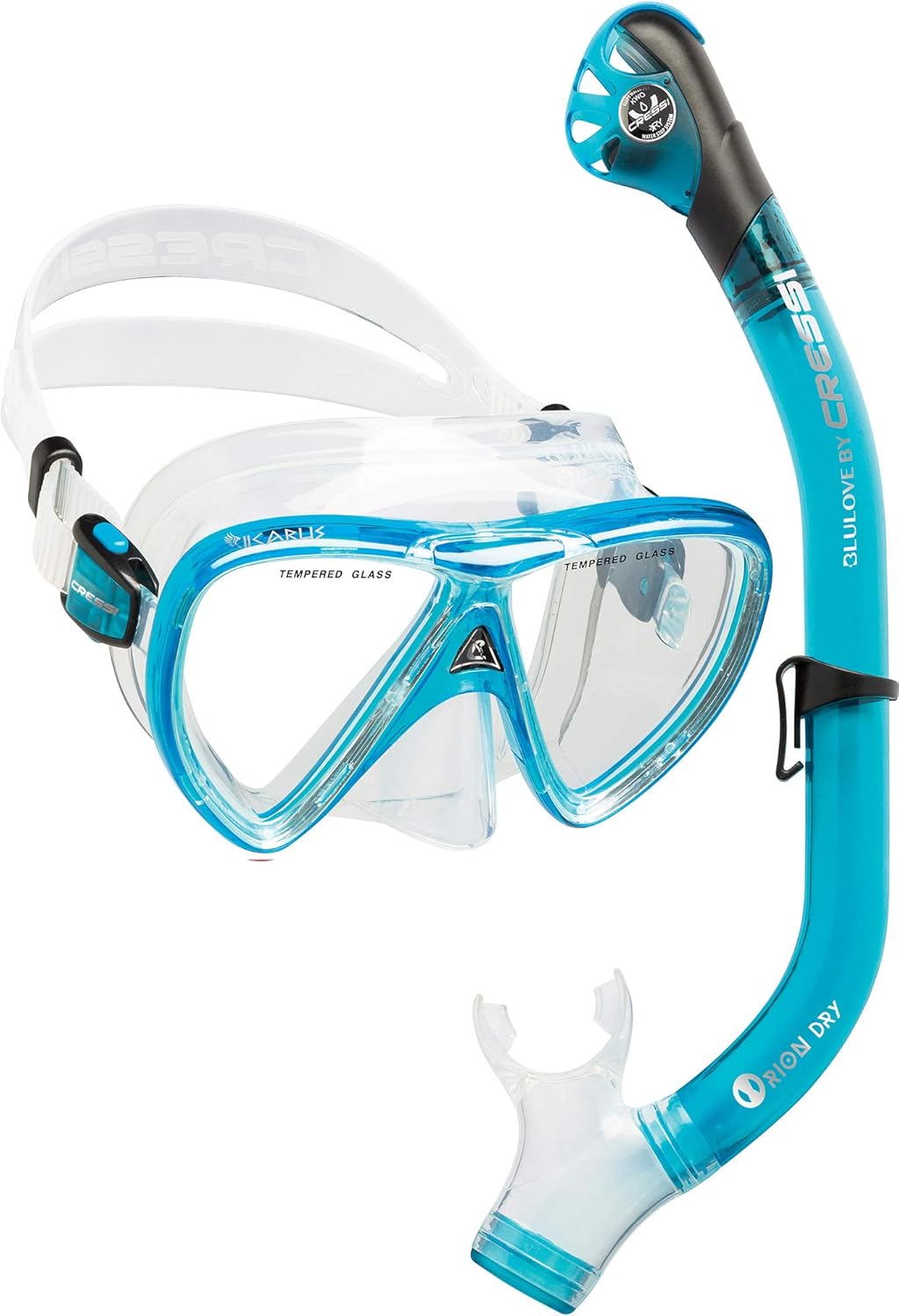 Cressi Ocean Set Snorkeling Sets, Translucent Aquamarine, L/XL