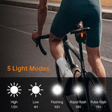 RAVEMEN TR20 Bike Tail Lights for Night Riding, Rechargeable Mini Bike Rear Light with 5 Light Modes, Clip On Rear Bike Light for Seat Posts, Backpack, Clothing, Helmet