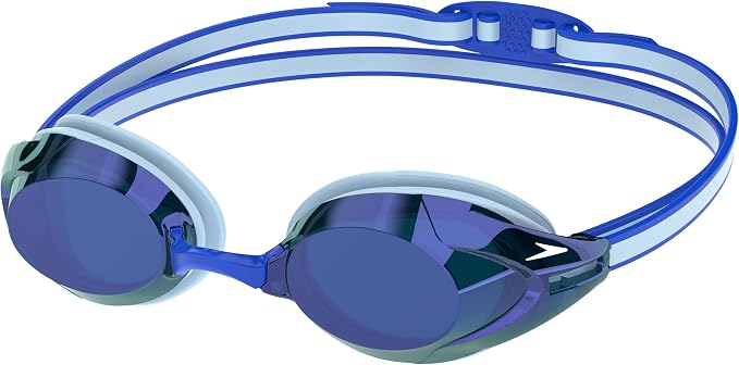 Speedo Vanquisher 3.0 Mirror Swim Goggles, Anti-Fog, UV Protection, Ocular 360 Lens, Hydrodynamic Racing Fit