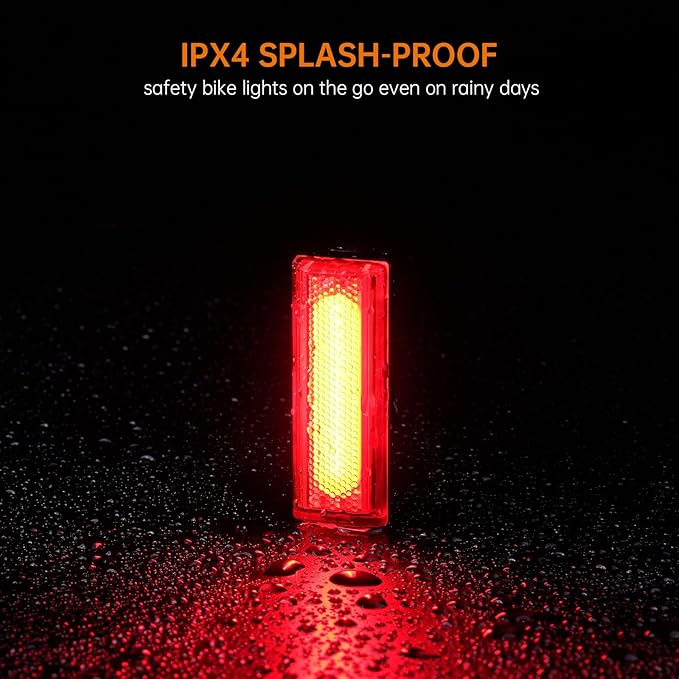 RAVEMEN TR20 Bike Tail Lights for Night Riding, Rechargeable Mini Bike Rear Light with 5 Light Modes, Clip On Rear Bike Light for Seat Posts, Backpack, Clothing, Helmet