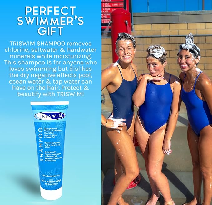 TRISWIM Chlorine Removal Swimmers Shampoo Moisturizing Repairing Hair, 8.5 fl.oz