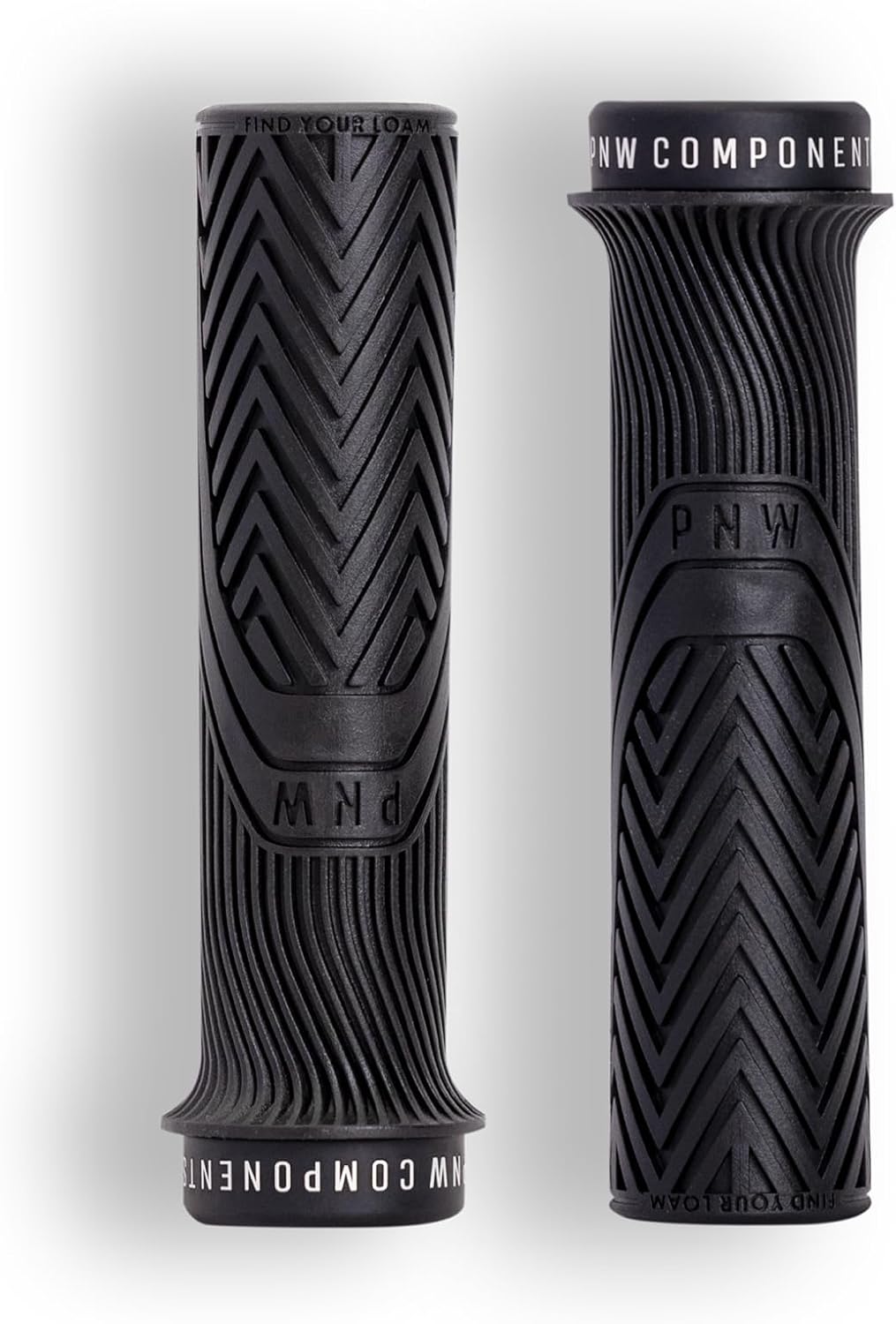 PNW Components Loam MTB Bike Grips, Mountain Bike Handlebar Grips, 25A Tacky Rubber, Ergonomic Trail & Enduro Grip,30mm (Regular), Blackout