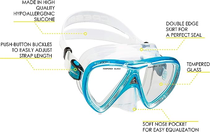 Cressi Adult Snorkeling Kit, Mask & Dry Snorkel