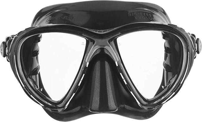 Cressi Scuba Diving Masks with Inclined Tear Drop Lenses for More Downward Visibility, Big Eyes Evolution