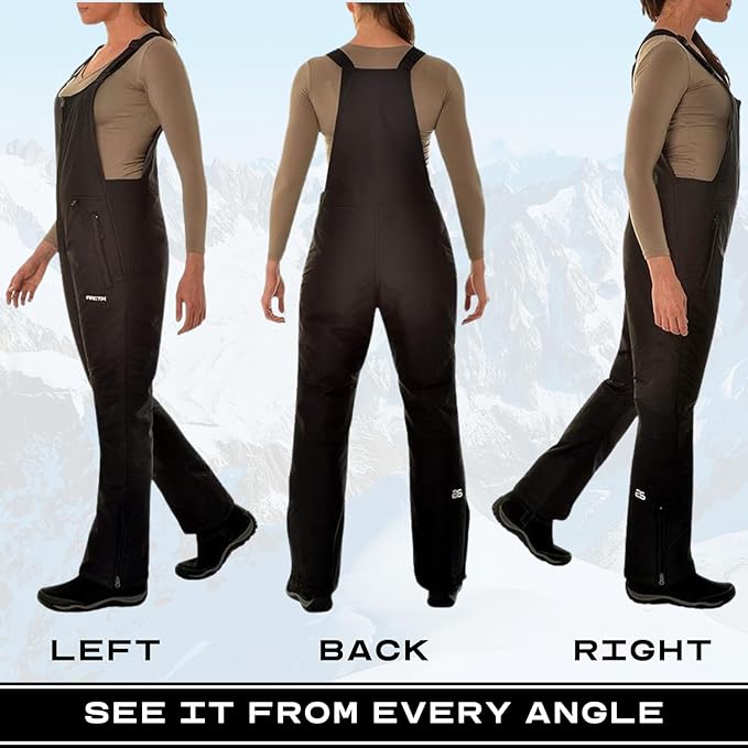 Arctix Women's Essential Insulated Ski Bibs, Water Resistant Snow Pants for Skiing & Snowboarding