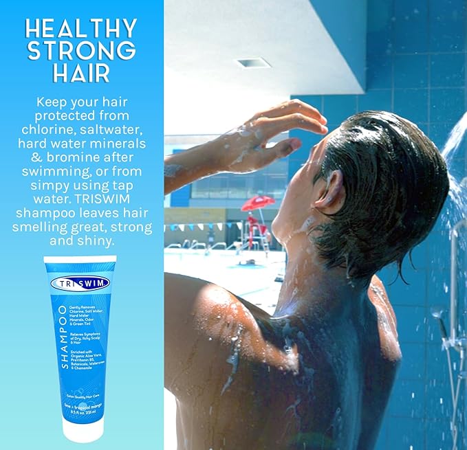 TRISWIM Chlorine Removal Swimmers Shampoo Moisturizing Repairing Hair, 8.5 fl.oz