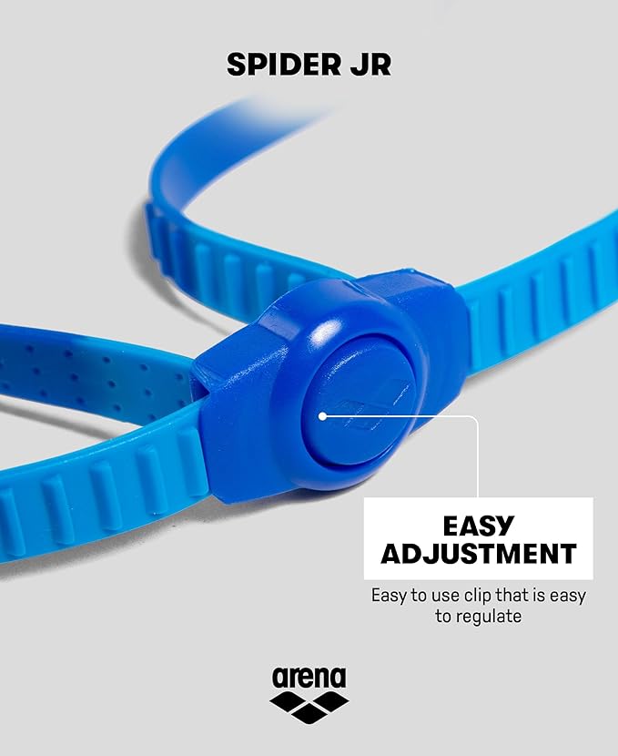 ARENA Unisex Youth Spider Junior Swim Goggles Girls and Boys Ages 6 to 12 Fogless Lenses Easy to Adjust Strap No Leak