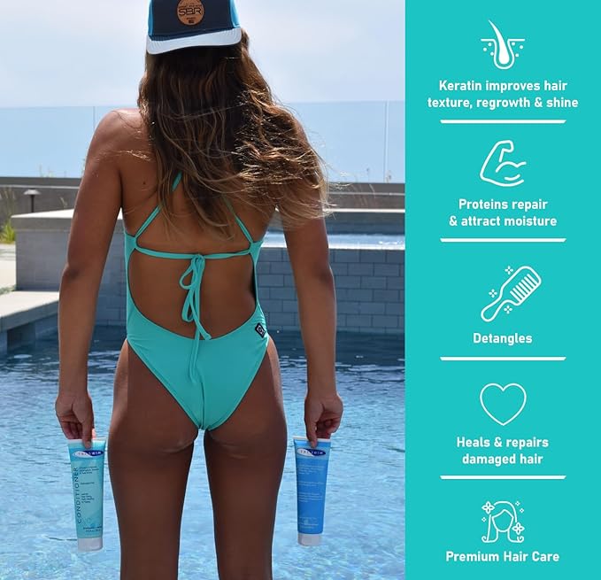 TRISWIM Scented Moisturizing Conditioner, Detangles, and Repairs Chlorine Damaged Hair for Swimmers and Athletes