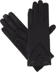Isotoner womens Spandex Touchscreen Cold Weather With Warm Fleece Lining and Chevron Details Winter Gloves