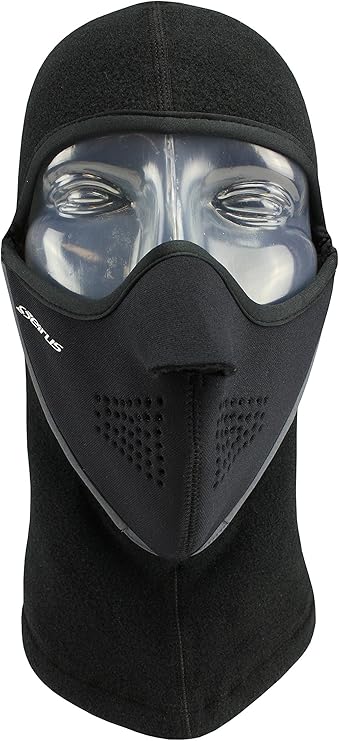 Seirus Innovation Adult Magnemask Convertible Neofleece Cold Weather Mask Combo 3-in-1 Clava with Hood, Face Mask & Neck Warmer, Black, L/XL