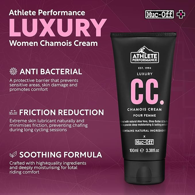 Muc-Off Women Luxury Chamois Cream Cycling, Extreme Skin Lubricant, pH Balanced & Deeply Moisturizing, Ideal for Long Rides