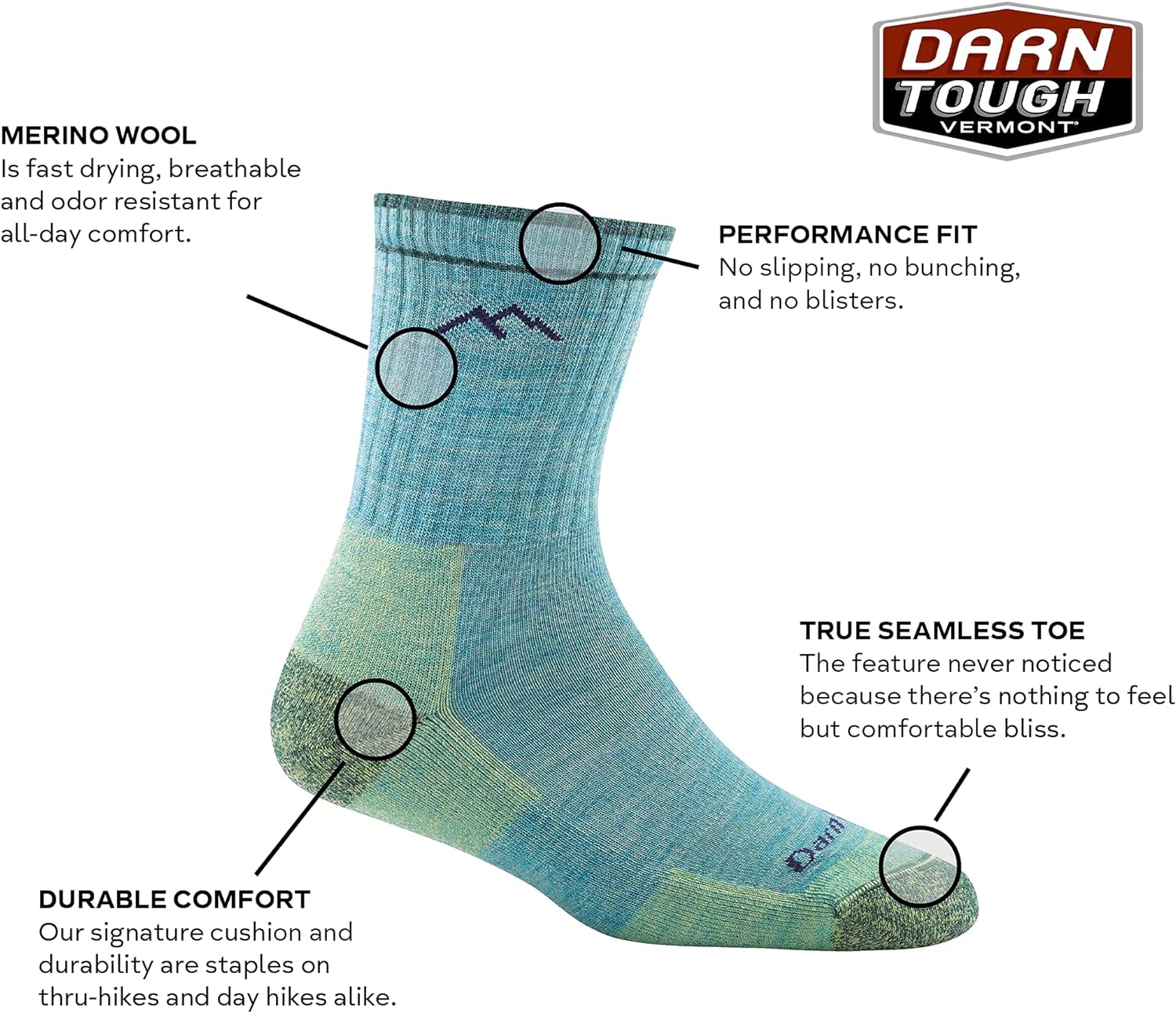 Darn Tough  Hiker Micro Crew Midweight with Cushion Sock