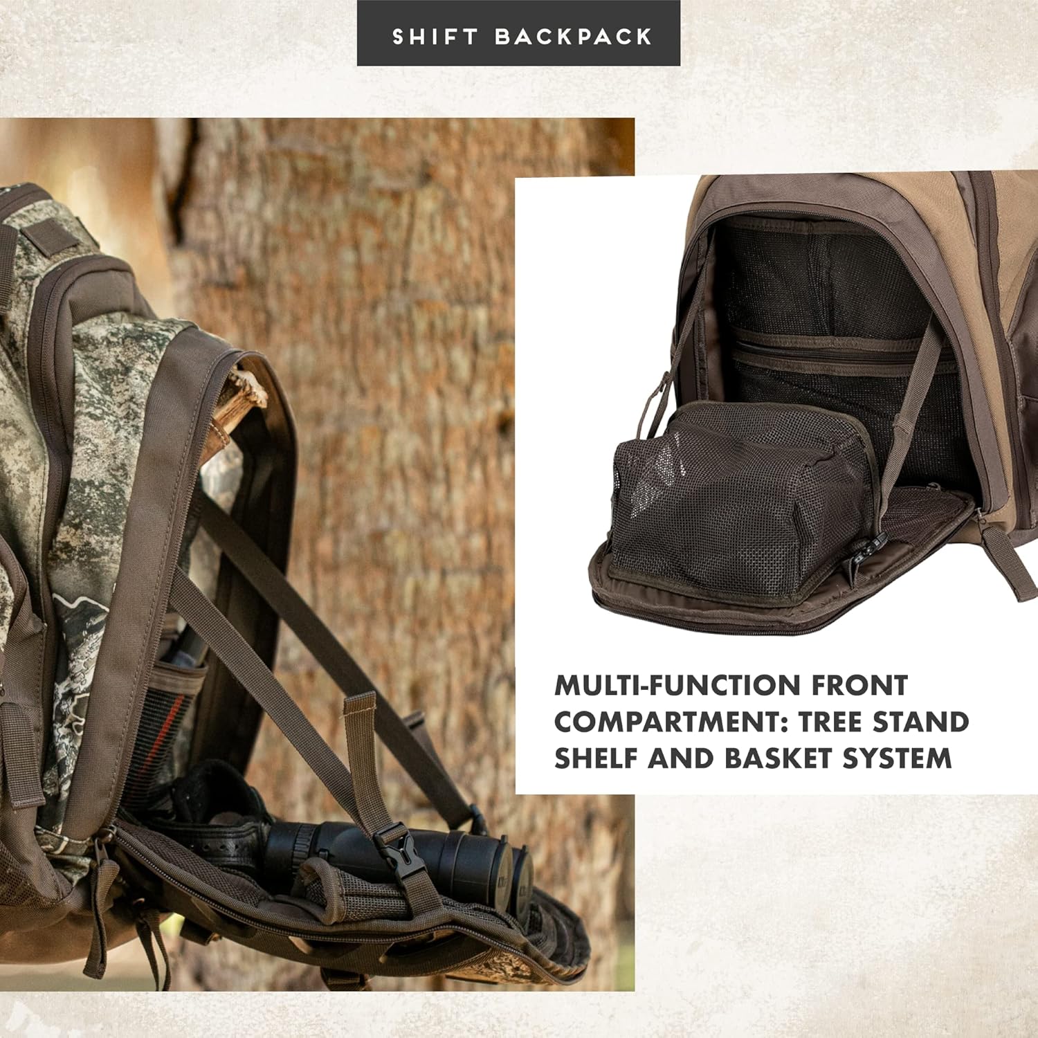 Insights Hunting by frogg toggs, The Shift, Heavy Duty Rifle Carrier Hunting Backpack, Color Mossy Oak Bottomland