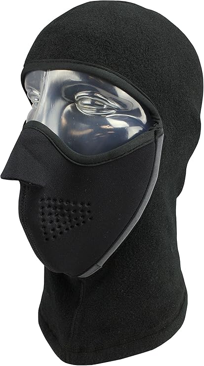 Seirus Innovation Adult Magnemask Convertible Neofleece Cold Weather Mask Combo 3-in-1 Clava with Hood, Face Mask & Neck Warmer, Black, L/XL