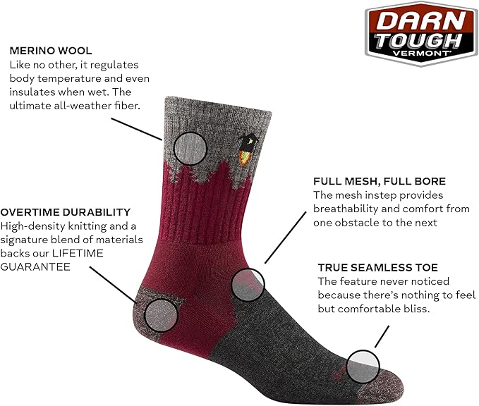 Darn Tough Men's Number 2 Micro Crew Midweight with Cushion Sock