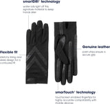Isotoner Women's Spandex Shortie Touchscreen Gloves, Black-Without Smartdri, Small/Medium