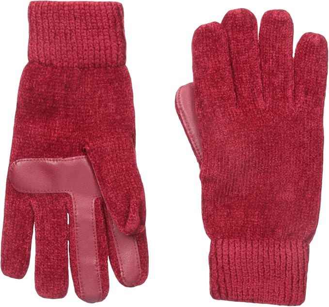Isotoner Women's Solid Chenille Knit Gloves with Smartouch Technology