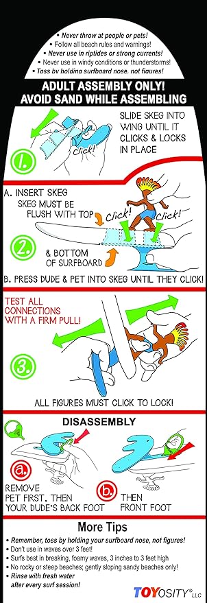 Surfer Dudes Legends & Surfer Pets Wave Powered Mini-Surfer, Pet and Surfboard Beach Toy - Promethei Paula and Alberta