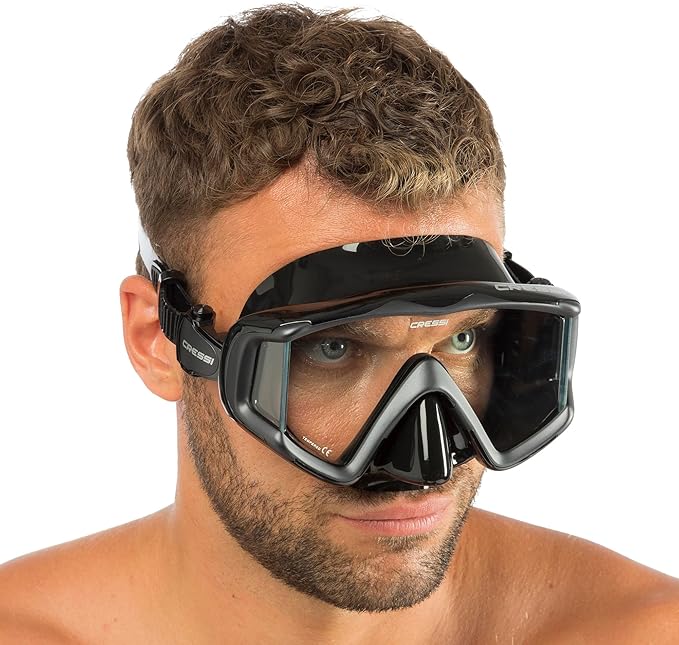 Cressi Perfect View Scuba Diving, Snorkeling Mask in Pure Comfortable Silicone, Available with Different Panoramic Lenses