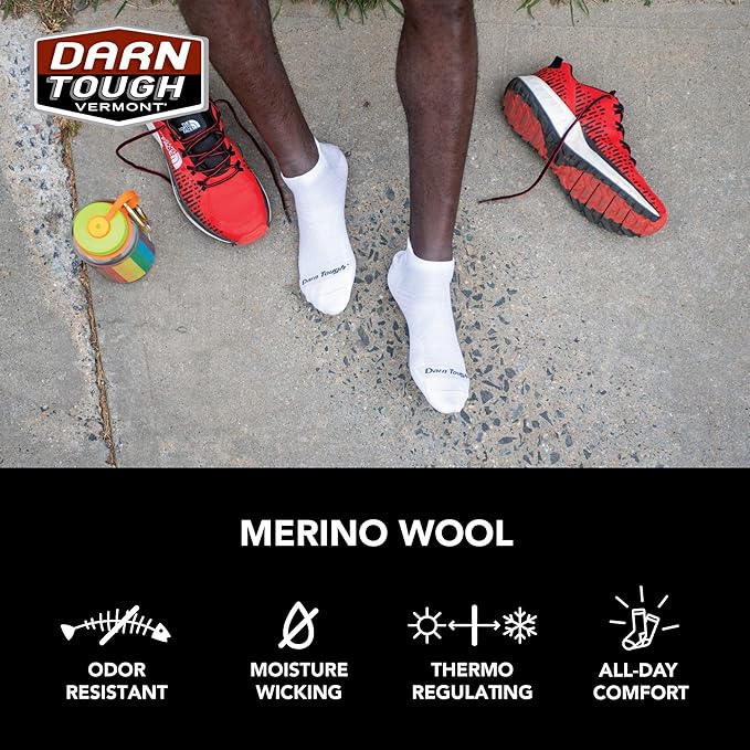 Darn Tough Run No Show Tab Ultra, Lightweight with Cushion, Men's Black Large