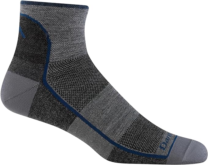 Darn Tough Men's Quarter Lightweight Running Sock,  Charcoal, XL