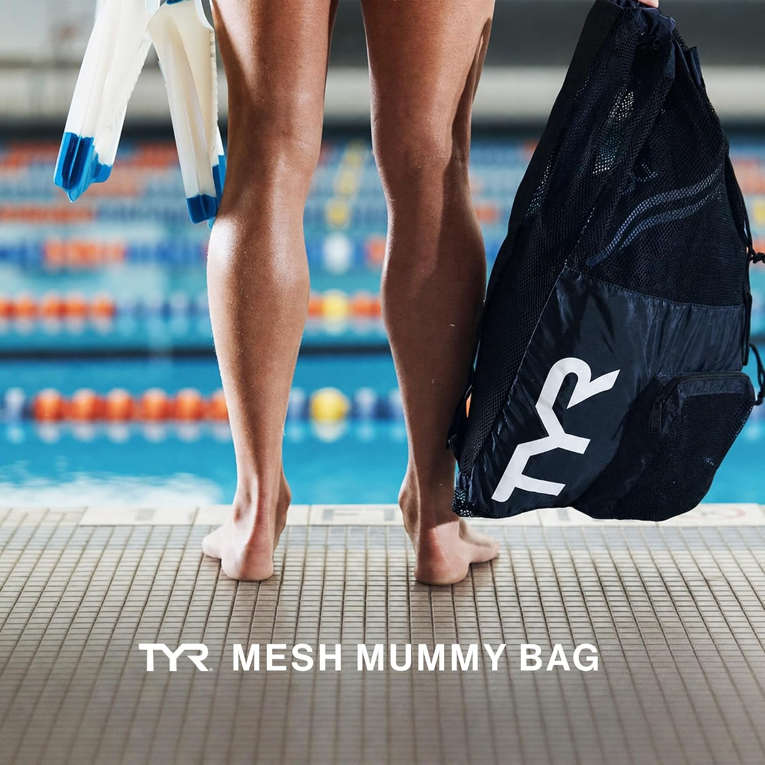 TYR Big Mesh Mummy Backpack for Wet Swimming, Gym, and Workout Gear