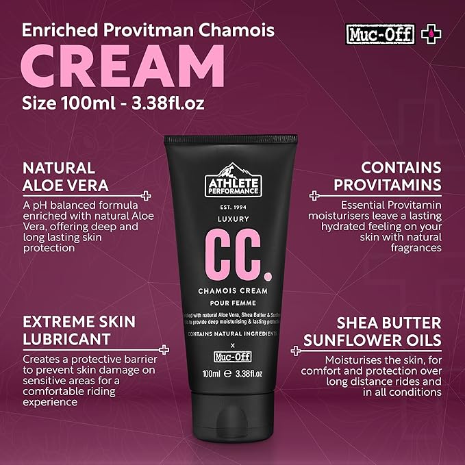 Muc-Off Women Luxury Chamois Cream Cycling, Extreme Skin Lubricant, pH Balanced & Deeply Moisturizing, Ideal for Long Rides