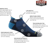 Darn Tough Run No Show Tab Ultra, Lightweight with Cushion, Men's Black Large
