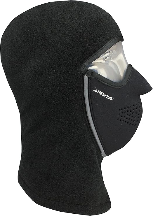Seirus Innovation Adult Magnemask Convertible Neofleece Cold Weather Mask Combo 3-in-1 Clava with Hood, Face Mask & Neck Warmer, Black, L/XL