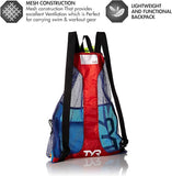 TYR Big Mesh Mummy Backpack for Wet Swimming, Gym, and Workout Gear