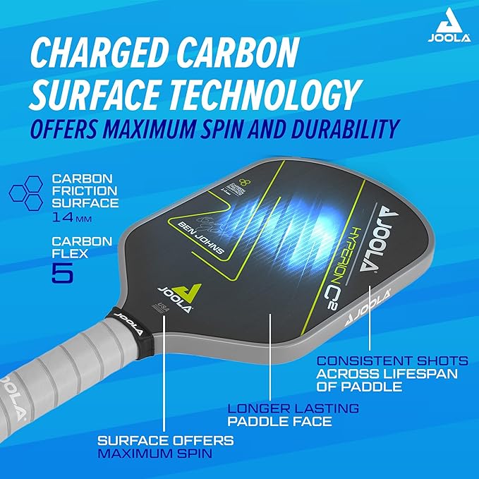 JOOLA Ben Johns Hyperion C2 Pickleball Paddle, Aero-Curve Hyperion Shape with Charged Surface Technology from The Ben Johns Perseus