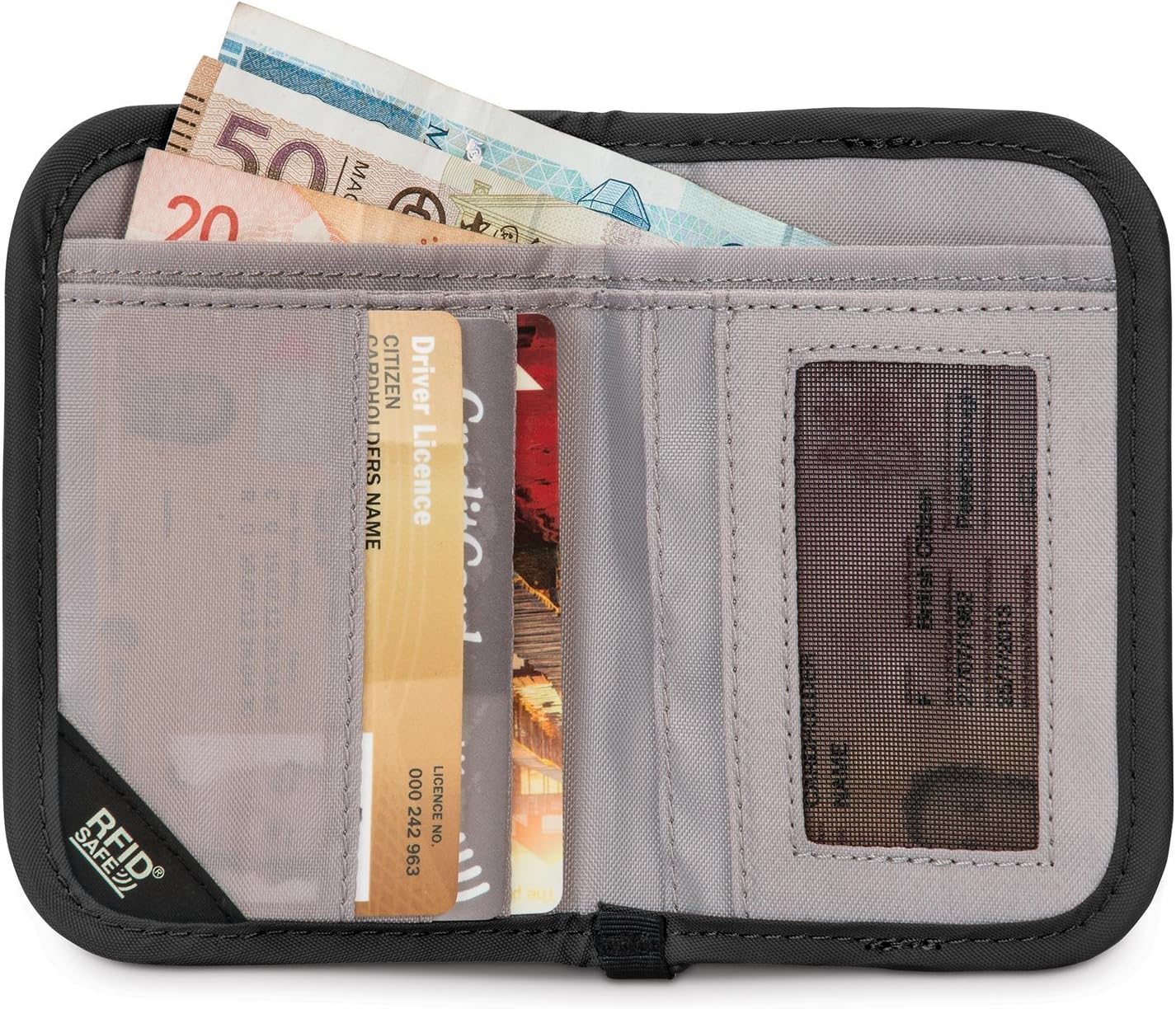 Pacsafe Rfidsafe V50 Anti-theft Blocking Compact Travel Wallet, Black