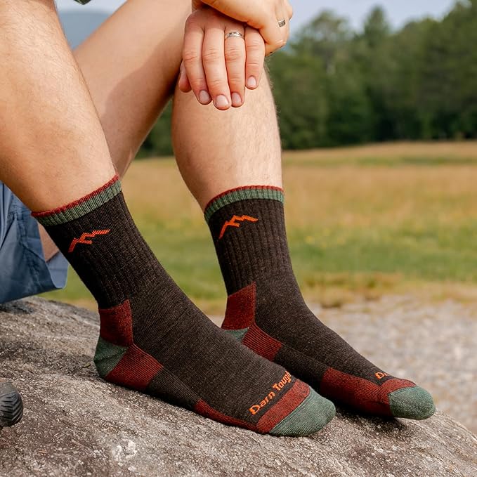 Darn Tough Hiker Midweight Micro Crew Sock with Cushion, Mens Socks for Hiking and Camping, Boot Socks