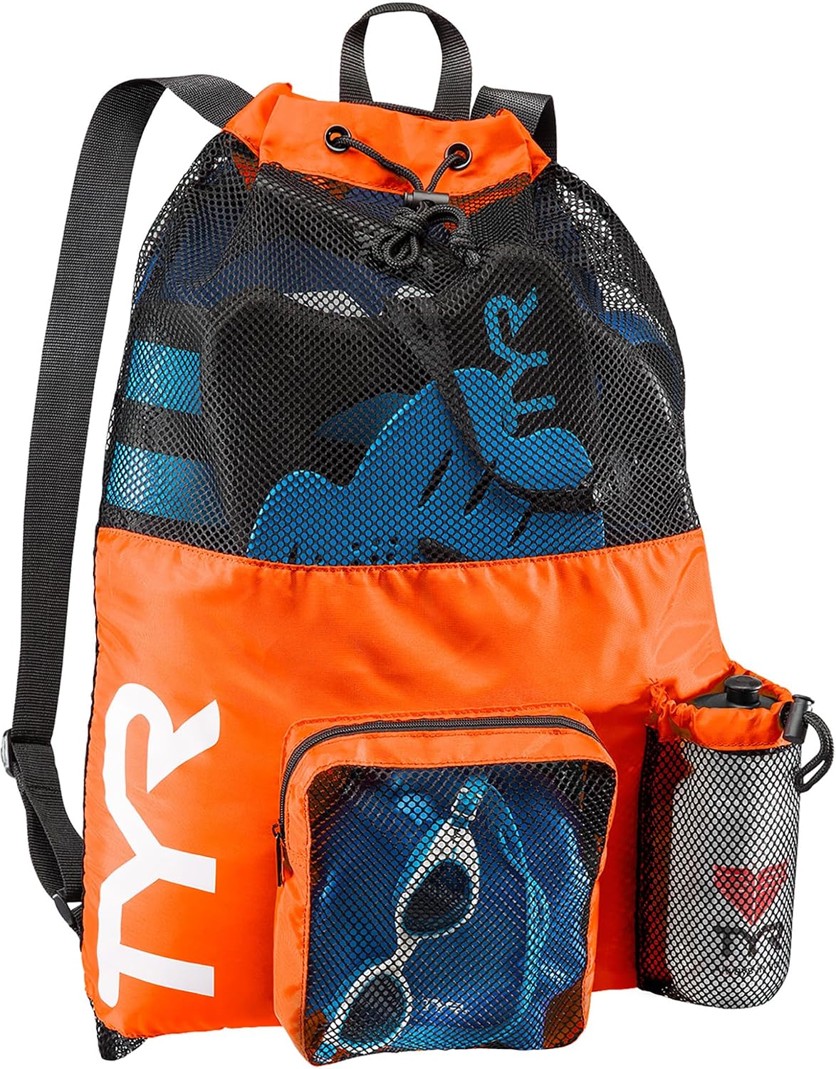 TYR Big Mesh Mummy Backpack for Wet Swimming, Gym, and Workout Gear