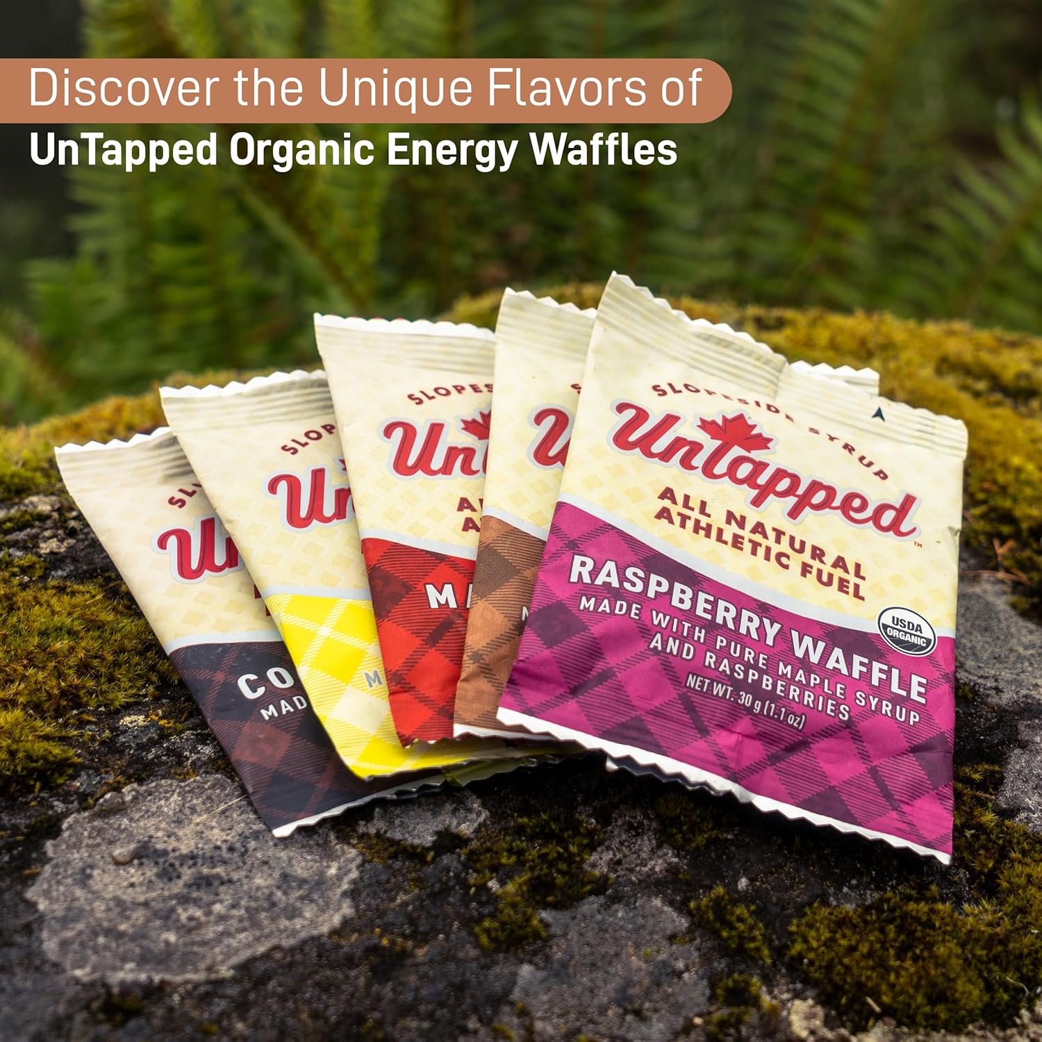 UnTapped Organic Cocoa Waffles 1.1 oz Each, Box of 16, Endurance Sports Snacks Sweetened with Real Maple Syrup, and Rich Organic Cocoa, Vegan & Real Food Waffles, Ideal for Athletic Performance