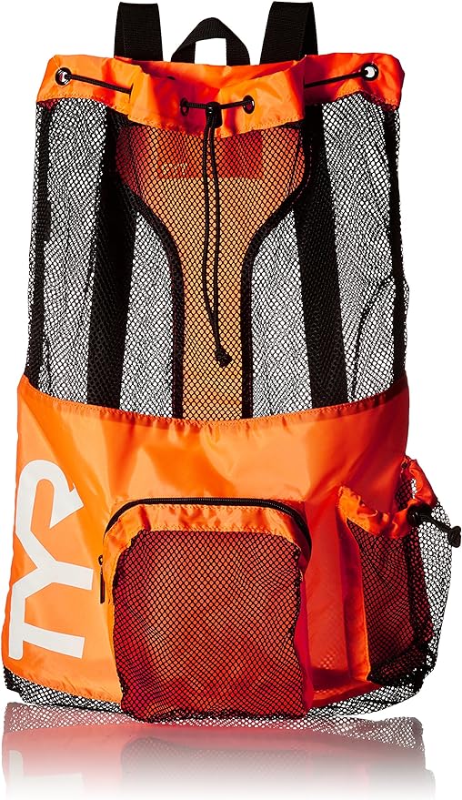 TYR Big Mesh Mummy Backpack for Wet Swimming, Gym, and Workout Gear