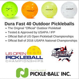 Pack of 100 Dura Fast 40 Pickleballs | Outdoor Pickleball Balls Neon or Yellow USAPA Approved and Sanctioned for Tournament Play, Professional Perfomance