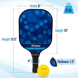 Pickleball Paddle Set of 2 | USAPA Approved Balls & Paddles | Lightweight Durable Graphite Face | Premium Honeycomb Core Racket | Ultra Cushion Grip | Includes Two Protective Case Covers & 4 Balls