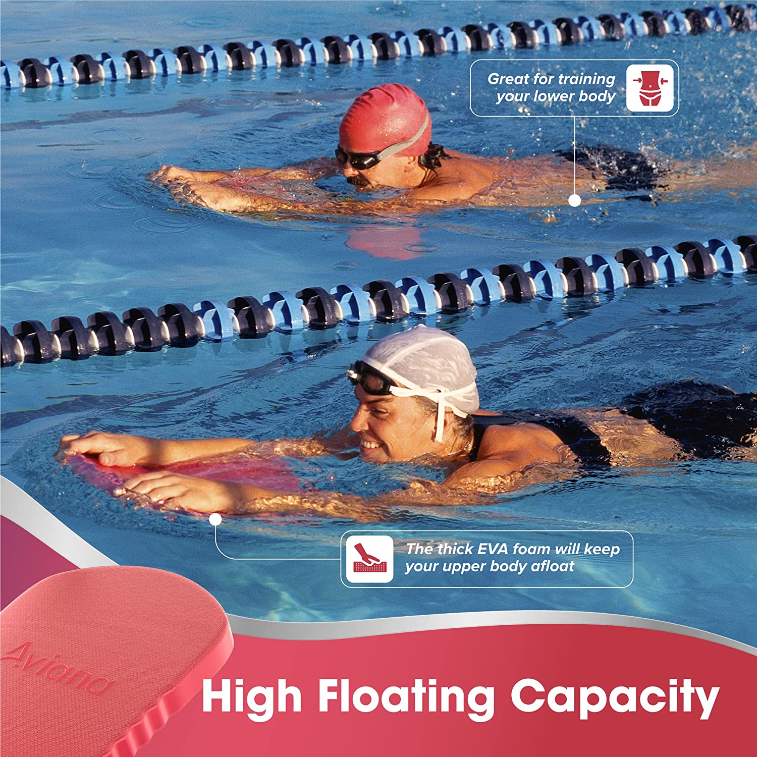 Pro Aviana Adult Swimming Pool Kickboard Floatation Foam Buoy