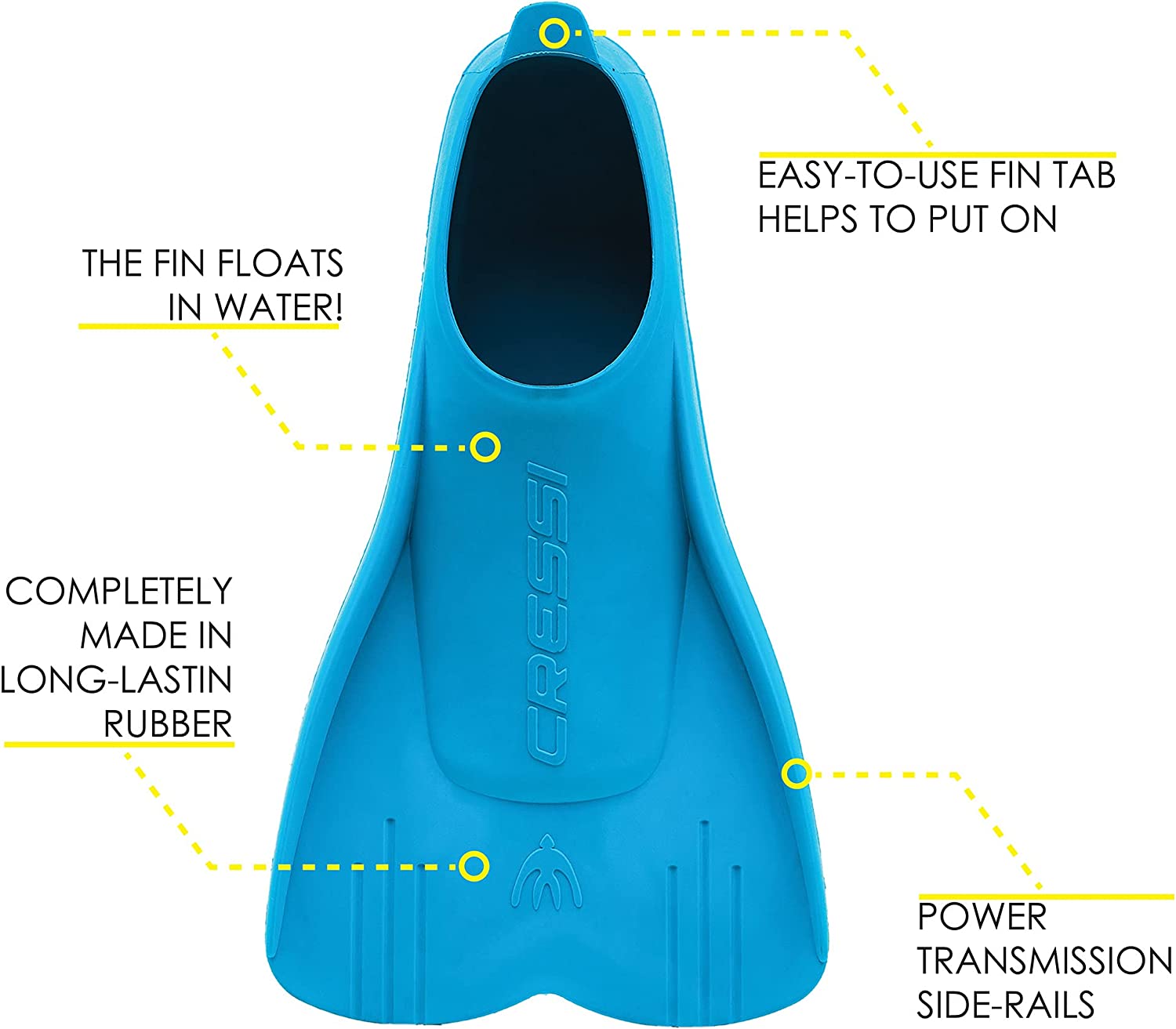Cressi Short Floating Swim Fins to Learn to Swim - For Kids 1 Years Old and up